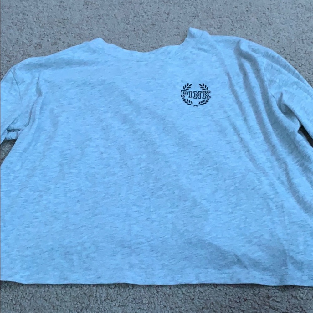 gray tee shirt from pink